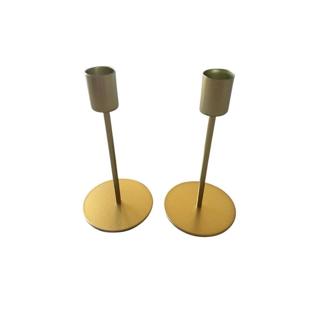 NEW Bundle Modern Expressions Gold Tone Candle Holders Candlesticks 4 Total